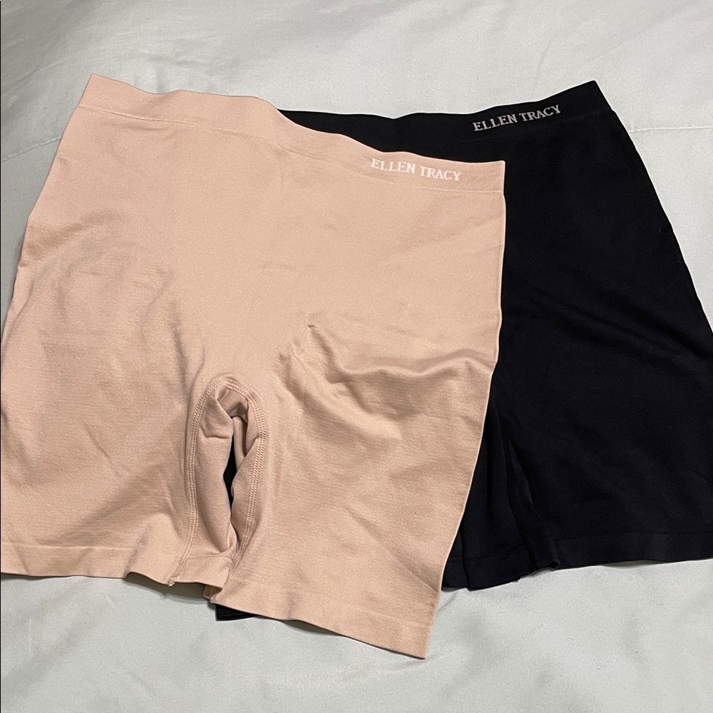 Ellen Tracy Nude & Black Seamless Shapewear Shorts - 2 Pack